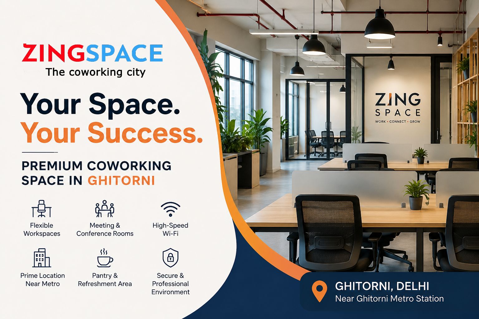 Zing Space – Premium Coworking Office Space in Ghitorni, Delhi