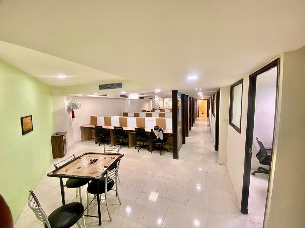 open desk in coworking space