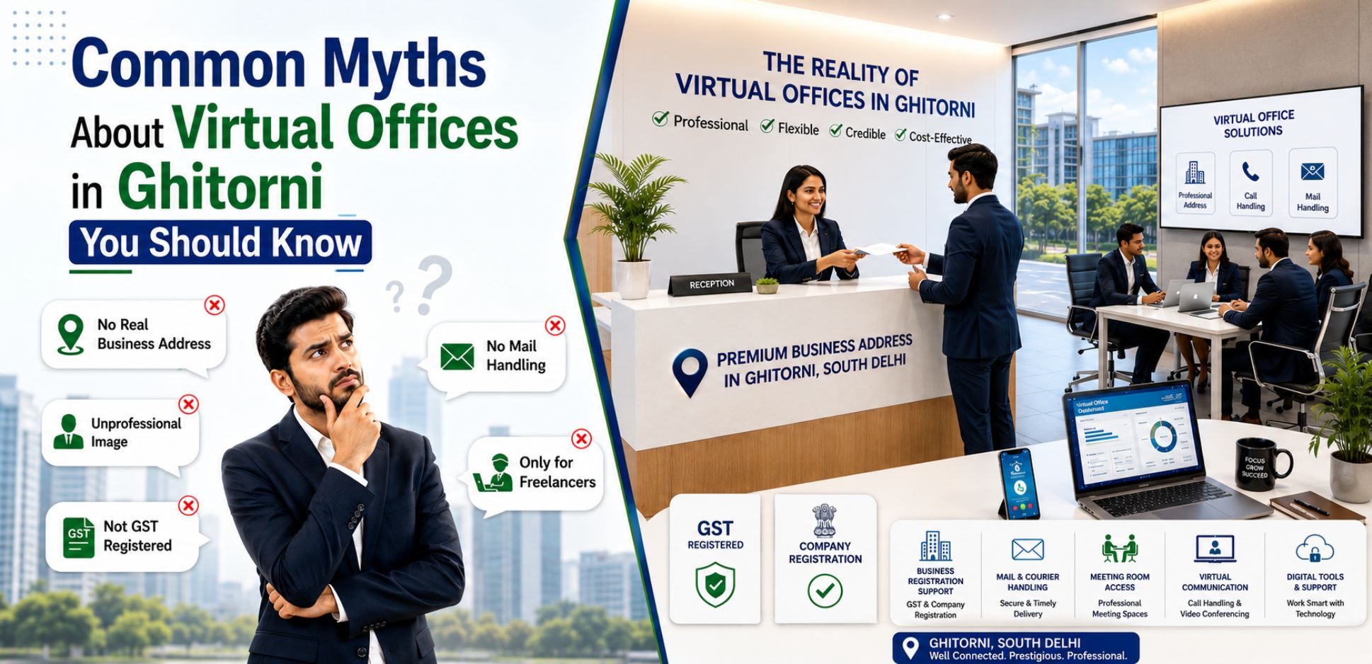 Common Myths About Virtual Offices in Ghitorni You Should Know